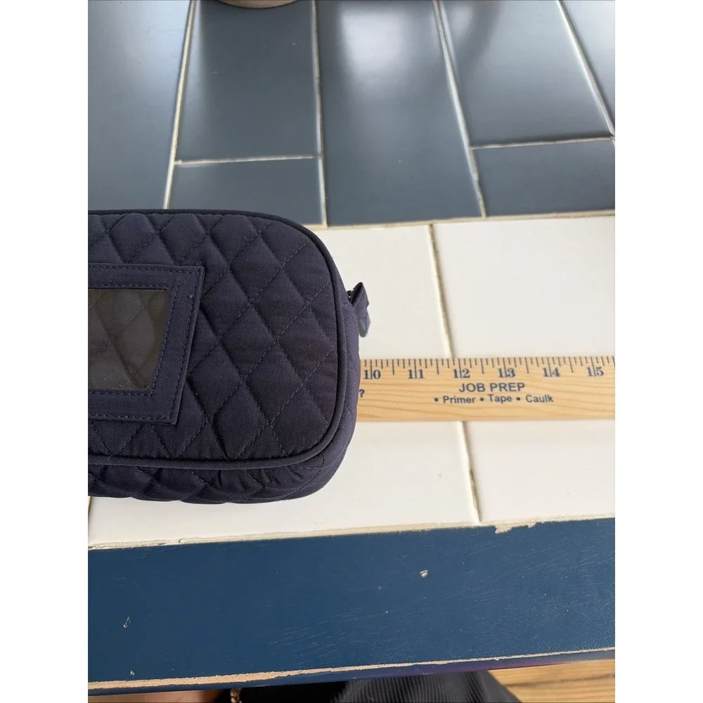 Vera Bradley Navy Quilted ID Cosmetic Bag NWOT (D3)